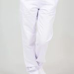 bílé zdravotnické kalhoty na gumu
