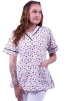 valentýnský nákup - bavlněná halenka se srdíčky od českého výrobce 2pservis.cz. zdravotní halena