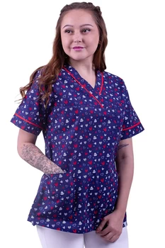 valentýnský nákup - bavlněná halenka se srdíčky od českého výrobce 2pservis.cz. zdravotní halena